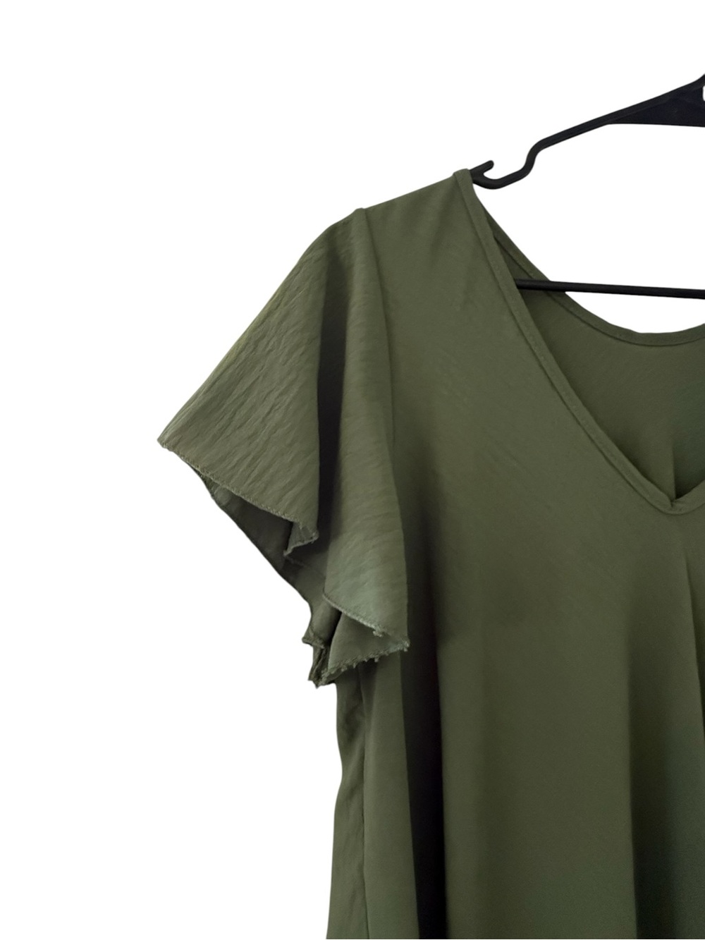 Olive V-Neck Dress - Picture 4 of 5